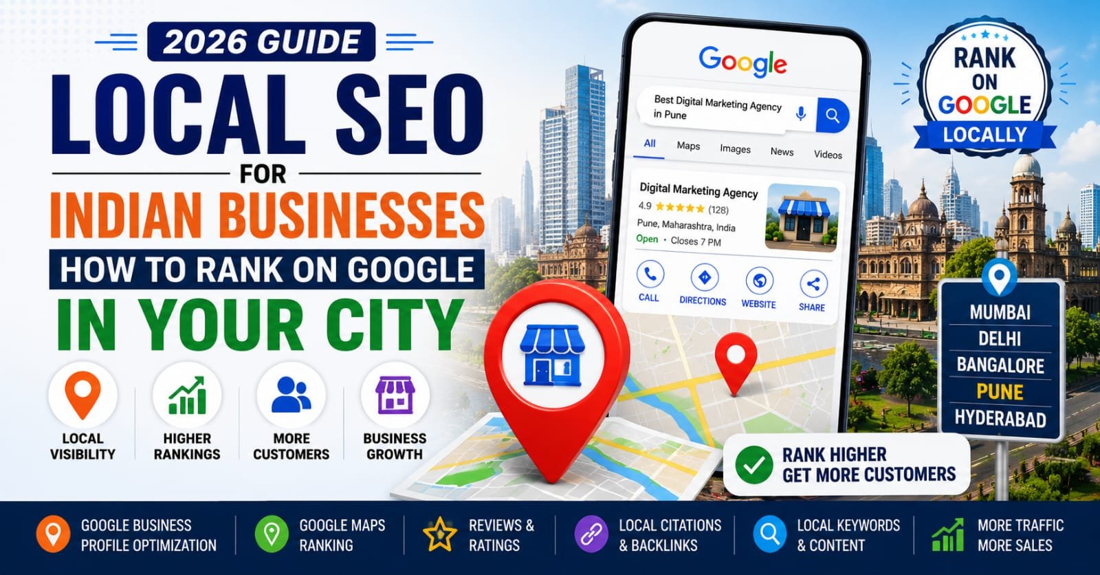 Local SEO for Indian Businesses: How to Rank on Google in Your City (2026 Guide) 1 Local SEO for Indian Businesses - How to Rank on Google in Your City