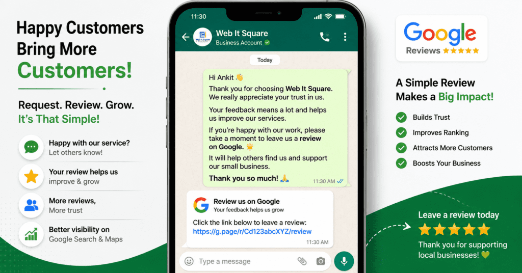Local SEO for Indian Businesses: How to Rank on Google in Your City (2026 Guide) 5 WhatsApp review request template for Google Business Profile India